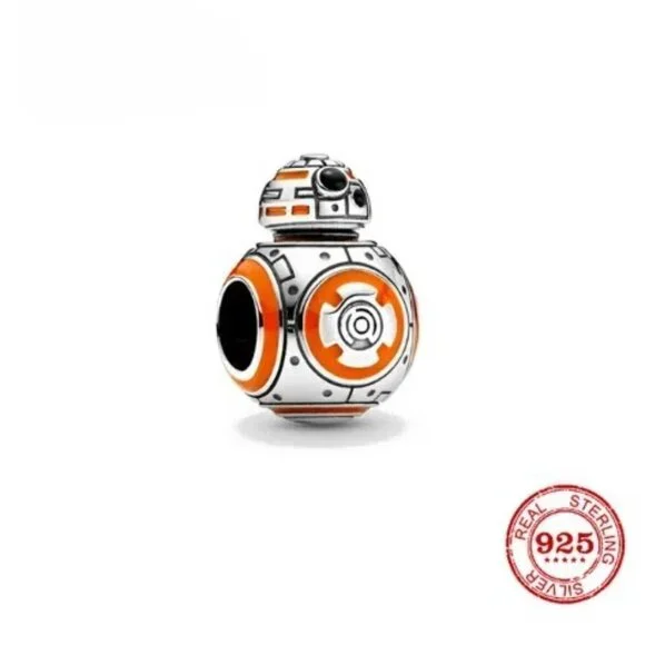 Sterling Silver 925 Star Wars BB-8 Robot Bracelet Charm - Picture 1 of 6